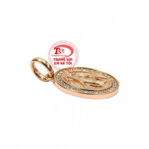 Mặt dây vàng hồng Đức mẹ đẹp nhận đặt chế tác theo yêu cầu.