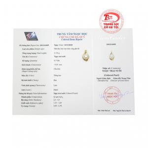 Ngọc trai có giấy kiểm định đá quý uy tín. 