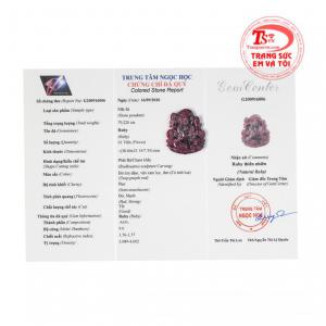 Mặt phật bà ruby hiền hậu có giấy kiểm định đá quý, giao hàng toàn quốc.