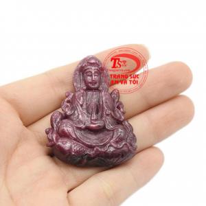 Mặt phật bà ruby ngồi đài sen có giấy kiểm định đá quý, thanh toán an toàn.