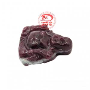 Mặt phật Di Lặc ruby an lành đem đến tài lộc cho người mệnh Thổ và Hỏa, có giấy kiểm định.