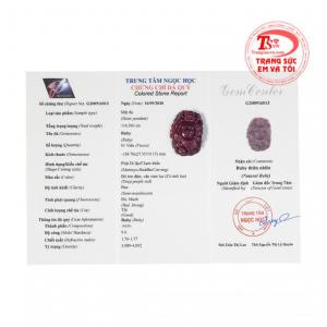 Mặt phật Di Lặc ruby lộc phát có giấy kiểm định đá quý, giao hàng toàn quốc.