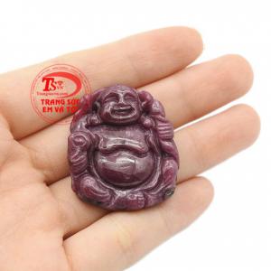 Mặt phật Di Lặc ruby trường thọ sự lựa chọn mang đến bình an đến cho bạn, có giấy kiểm định đá quý.