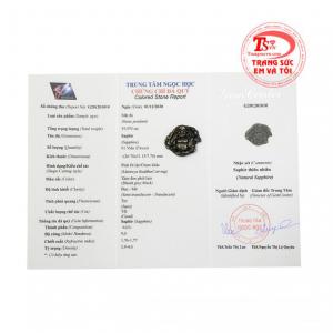 Mặt phật Di Lặc saphir hộ mệnh có giấy kiểm định.