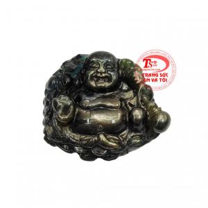 Mặt phật Di Lặc saphir tiền tài màu sắc tươi sáng, bóng bẩy