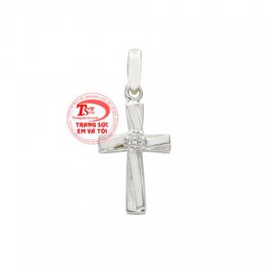 Mặt thánh giá bạc yêu thương thiết kế với kiểu dáng nhỏ nhắn, dễ thương.