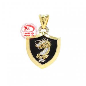 Mặt vàng nam khiên rồng được thiết kế với kiểu dáng nam tính, mạnh mẽ.