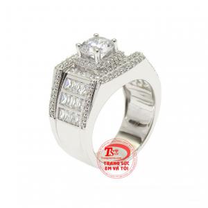 Nhẫn bạc nam tinh tế chế tác bằng bạc 925 xi vàng trắng bền đẹp, chất lượng.