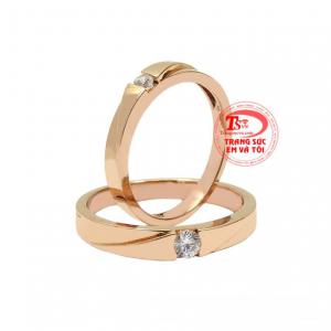 Nhẫn cưới vàng hồng tình yêu nhận khắc chữ miễn phí ghi dấu kỉ niệm lứa đôi