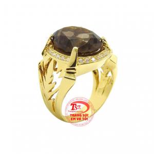 Nhẫn nam thạch anh khói đẹp kiểu dáng nam tính, mạnh mẽ và đẳng cấp. 