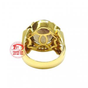 Nhẫn nam thạch anh khói đẹp nhận đặt chế tác theo yêu cầu
