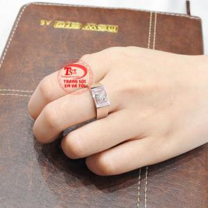 Nhẫn nam thời thượng vàng trắng thanh toán an toàn.