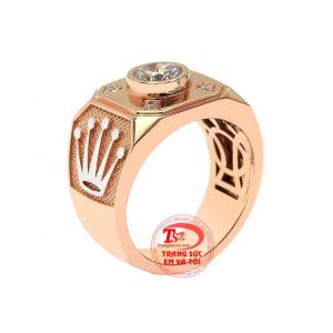 Nhẫn nam vàng hồng nam tính được thiết kế và chế tác theo công nghệ 3D hiện đại mang tới sản phẩm hoàn mỹ.