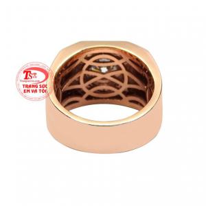 Nhẫn nam vàng hồng nam tính nhận đặt chế tác theo yêu cầu.