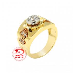 Nhẫn nam vàng xu hướng được nhập khẩu từ Korea chế tác vô cùng tỉ mỉ.