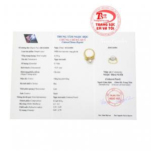Nhẫn ngọc trai kỳ diệu có giấy kiểm định đá quý.
