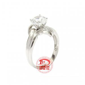 Nhẫn nữ vàng trắng quý cô được nhập khẩu từ Hàn Quốc, xu hướng phong cách thời trang. 