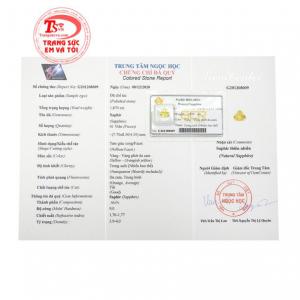 Sản phẩm có giấy kiểm định đá quý.