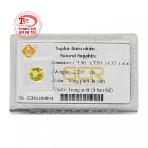 Saphir vàng ép vỉ may mắn, tài lộc và thịnh vượng.