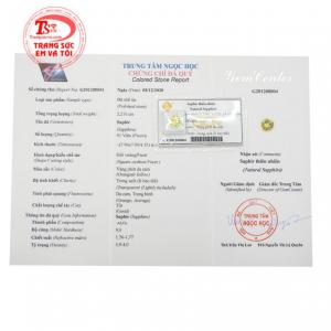 Sapphire vàng ép vỉ may mắn