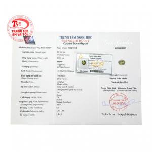 Viên saphir thiên nhiên sang trọng có giấy kiểm định đá quý,