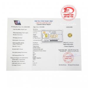 Viên saphir vàng cát tường đảm bảo uy tín chất lượng