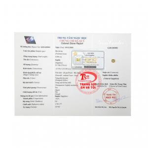 Viên saphir vàng ép vỉ có giấy kiểm định đá quý