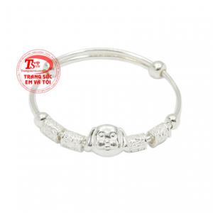 Vòng bạc mặt cún cho bé mang nét tinh nghịch và rất dễ thương.