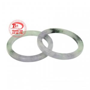 Vòng đôi ngọc jadeite thiên nhiên kiểu bản vuông sang trọng và tinh tế.