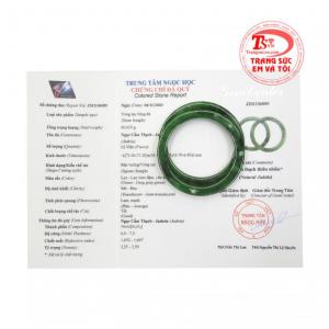 Vòng đôi ngọc jadeite thịnh vượng có giấy kiểm định đá quý.