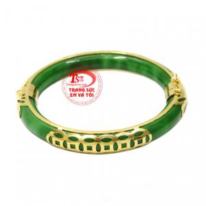 Vòng Jadeite bọc vàng kim tiền