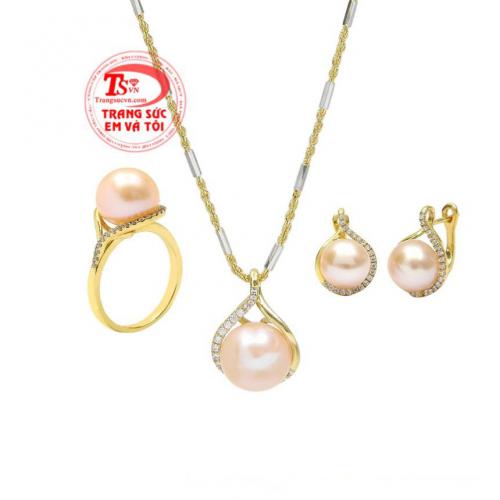Bộ trang sức ngọc trai trang nhã