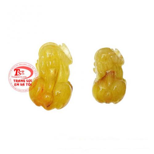 Cặp tỳ hưu tài lộc thạch anh tóc