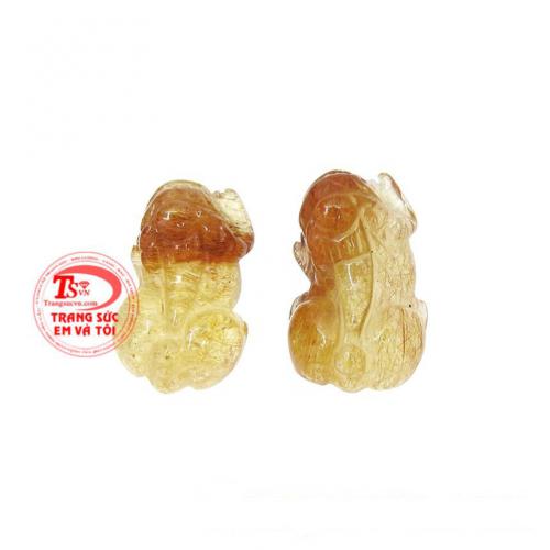 Cặp tỳ hưu thạch anh tóc cát tường