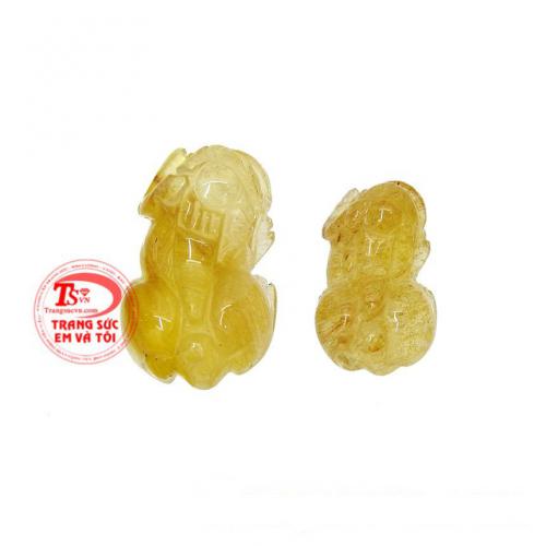 Cặp tỳ hưu thạch anh tóc phú quý