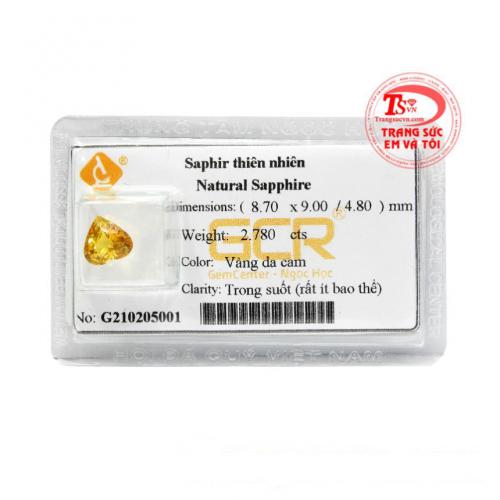 Đá sapphire vàng trái tim