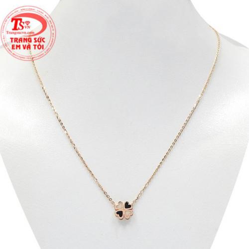 Dây chuyền vàng hồng may mắn