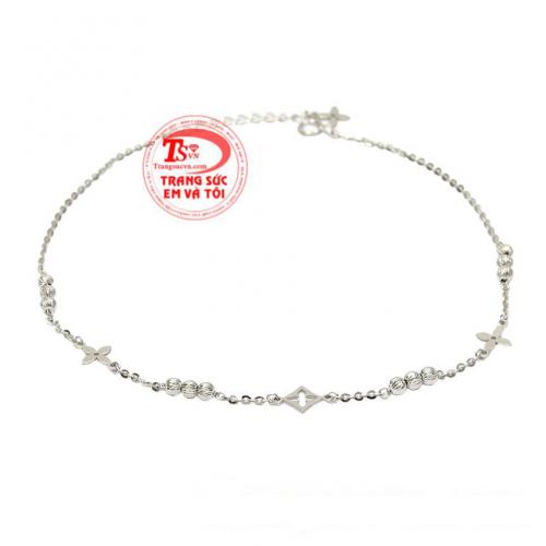 Lắc chân nữ vàng trắng tinh tế