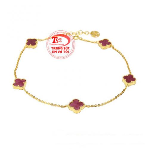 Lắc chân ruby thiên nhiên