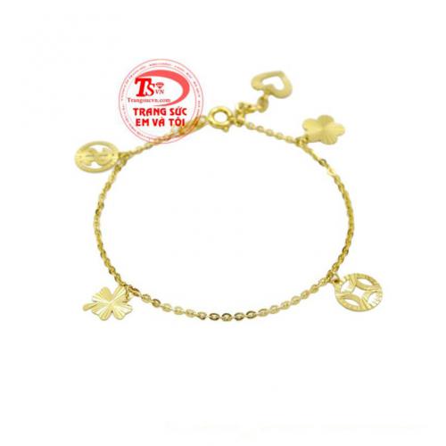 Lắc tay may mắn vàng tây