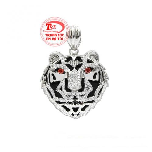 Mặt dây bạc hổ dũng mãnh