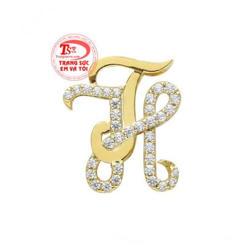 Mặt dây chữ TH vàng tây 18k cao cấp sang trọng và quý phái cho ...