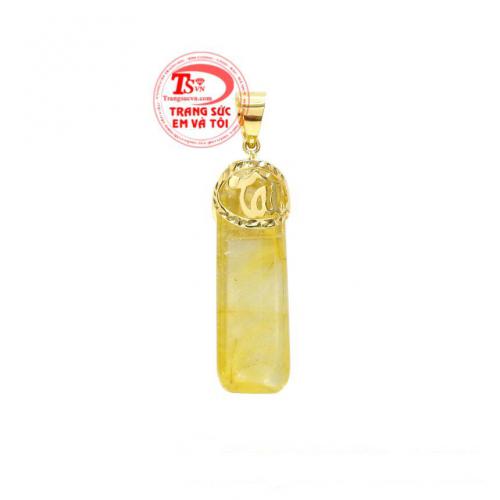 Mặt trụ thạch anh tóc tài lộc