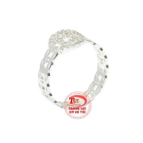 Nhẫn nữ bạc kim tiền