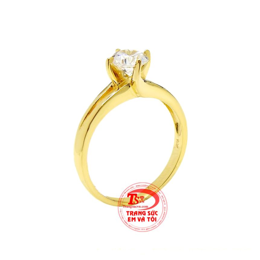 Nhẫn nữ dịu dàng vàng tây là món quà dành riêng cho những cô nàng yêu thích sự đơn giản và thanh lịch. 