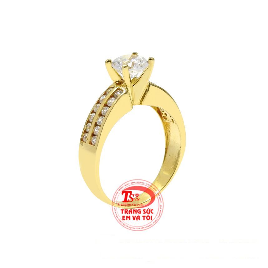 Nhẫn nữ vàng màu diễm lệ được chế tác tinh tế từ vàng 18k chất lượng, sáng bóng. 