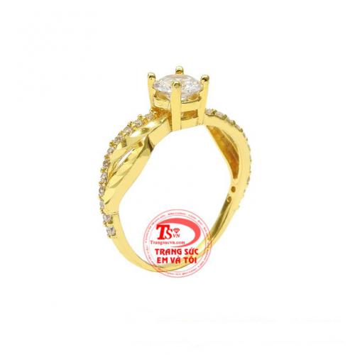Nhẫn nữ vàng màu phong cách