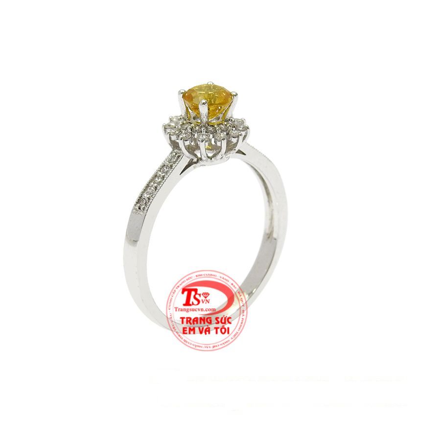 Nhẫn nữ vàng trắng saphir tinh tế mang đến vẻ đẹp sang trọng và đầy quyến rũ cho người đeo. 