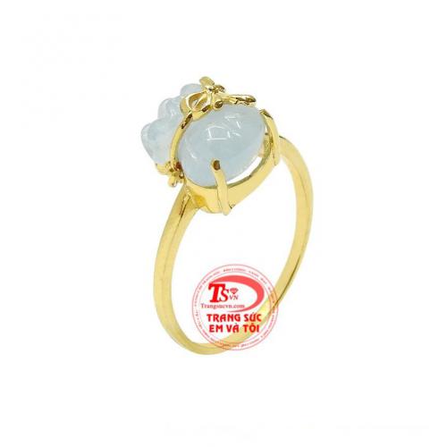 Nhẫn túi tiền aquamarine tài lộc