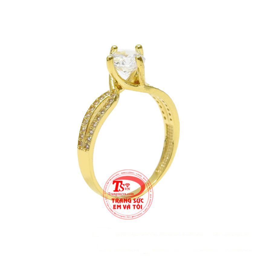 Nhẫn vàng màu thanh tú dịu dàng và nữ tính.
